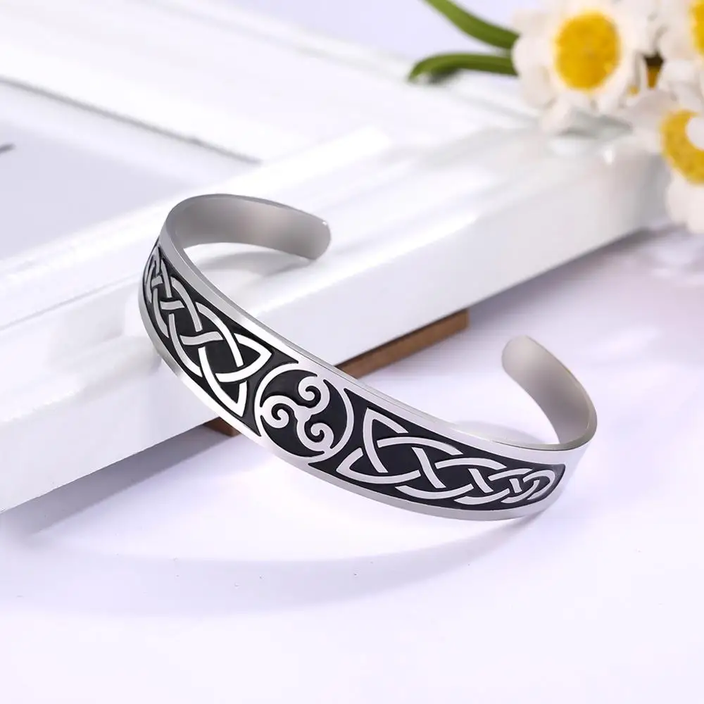 Браслет-манжета из нержавеющей стали с символом Сицилии | Украшения и аксессуары