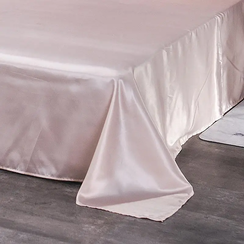 Женская Роскошная атласная шелковая белая однотонная простыня шелковые