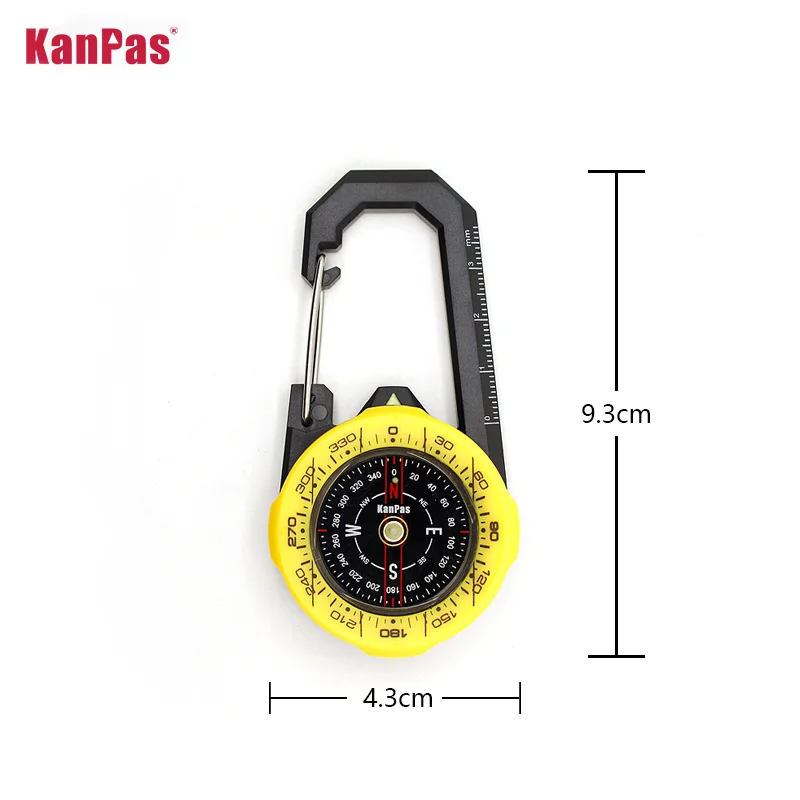 Kanpas Waterproof  Carabiner outdoor compass with luminous and 1-2-3system/Tourist compass / blue compass