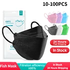 10-100 шт., одноразовые маски для лица с эффектом рыбы