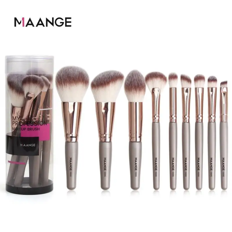 

9pcs Portable Makeup Brush Set Soft Cosmetic Eyeshadow Eyeliner Brow Cosmetic Makeup Brush Set Kit For Face Make Up Tools TSLM2