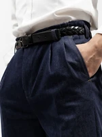 italian retro mid high waist denim jeans mens cotton waist casual pants mens all match trousers