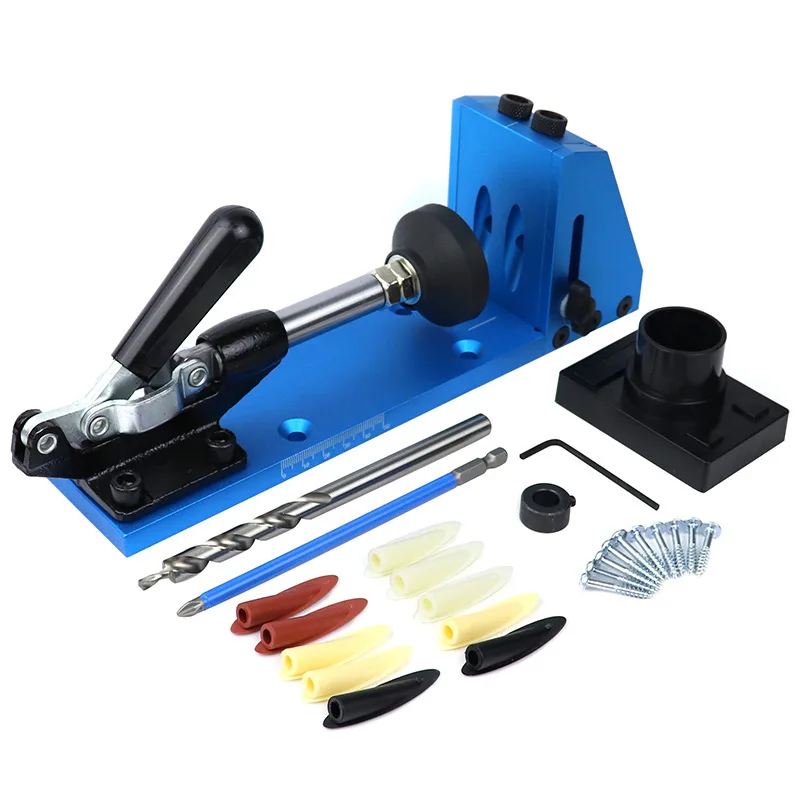 Woodworking Guide Carpenter Kit System inclined hole drill tools clamp base Drill Bit Kit System Pocket Hole Jig Kit