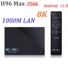 ТВ-приставка H96 MAX, Android 11,0, четырехъядерный процессор RK3566, 64 бита, 8 ГБ, 64 ГБ4 ГБ, 32 ГБ, LAN, 1000 Мбит, 2,4 ГГц, Двойной Wi-Fi, BT4.0, 4K, HD медиаплеер