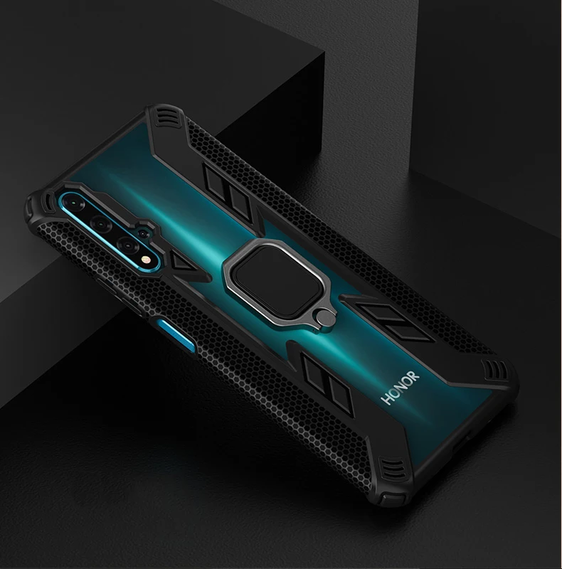 Чехол для Honor 20, автомобильный держатель, кольцо, чехол для Huawei Honor 8x 10 20 lite 10i 20i P smart, ударопрочный защитный прозрачный чехол