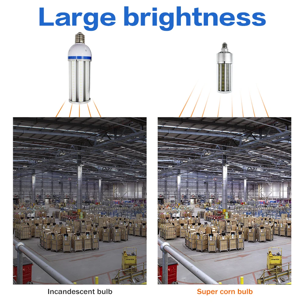 

High Power LED Bulb E27/E39 Chandelier 80W 100W 120W 150W 200W No Flicker LED Corn Light For Basement Warehouse 2835 Candle Lamp
