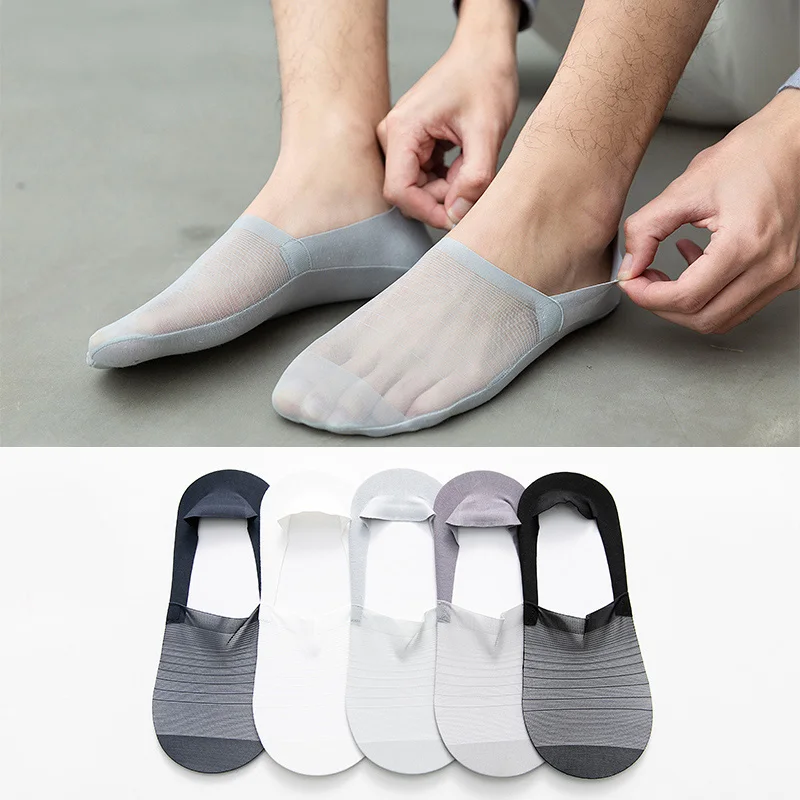 

Fashion Men Sock Slippers No Show Thin Invisible Socks Man Summer High Quality Ankle Solid Color Breathable Socks Men