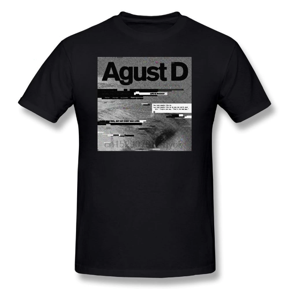 AGUST D Обложка альбома Футболка с принтом буквами из хлопчатобумажной ткани раздел