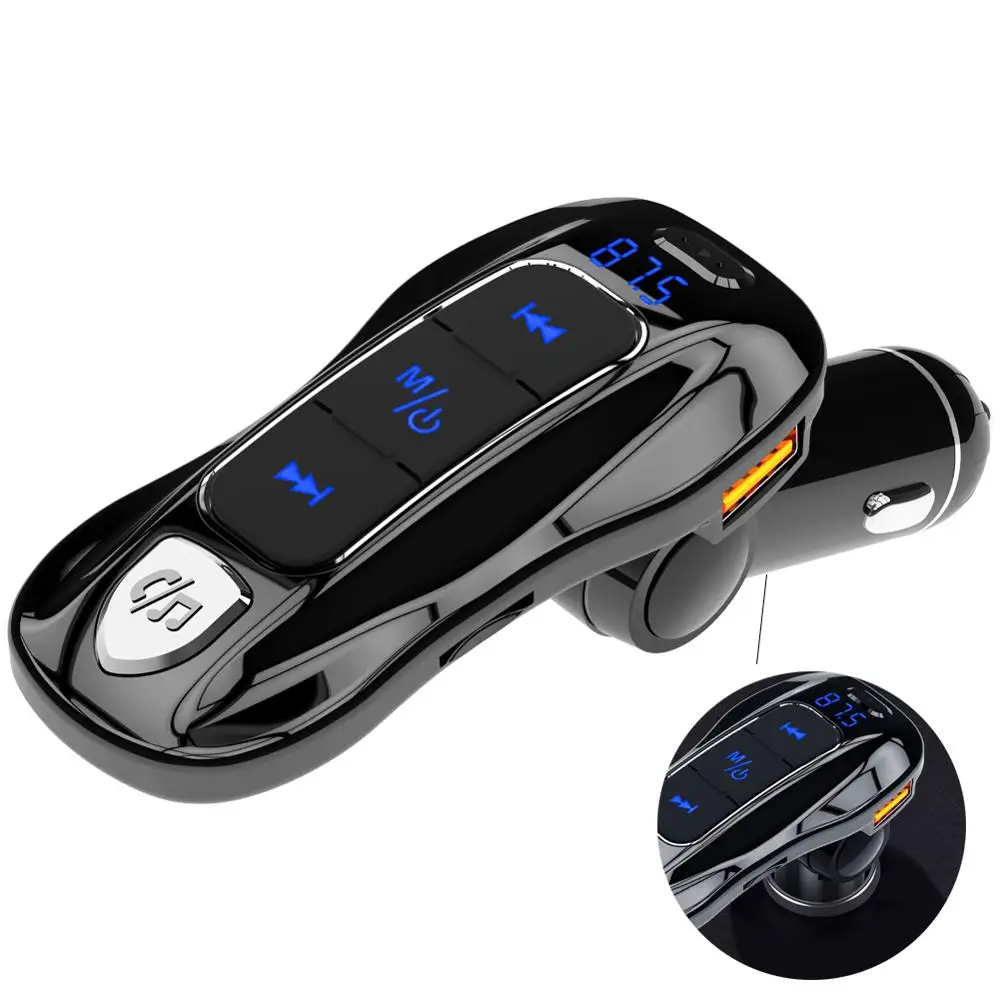 Fm Transmitter Bluetooth-compatible 5.0 PD Car Kit QC 3.0 Fast Charger Support U disk TF card voltage detection MP3 Player | Автомобили и