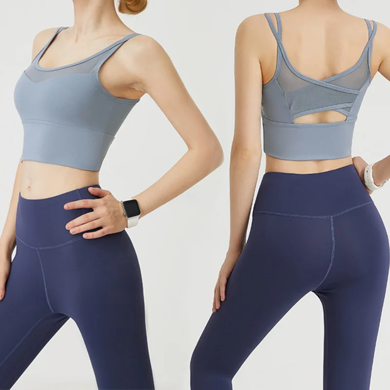 

Lovely Push Up Sports Bra For Women Cross Straps Wireless Padded Comfy Gym Bra Yoga Underwear Active Wear Workout Fitness Top