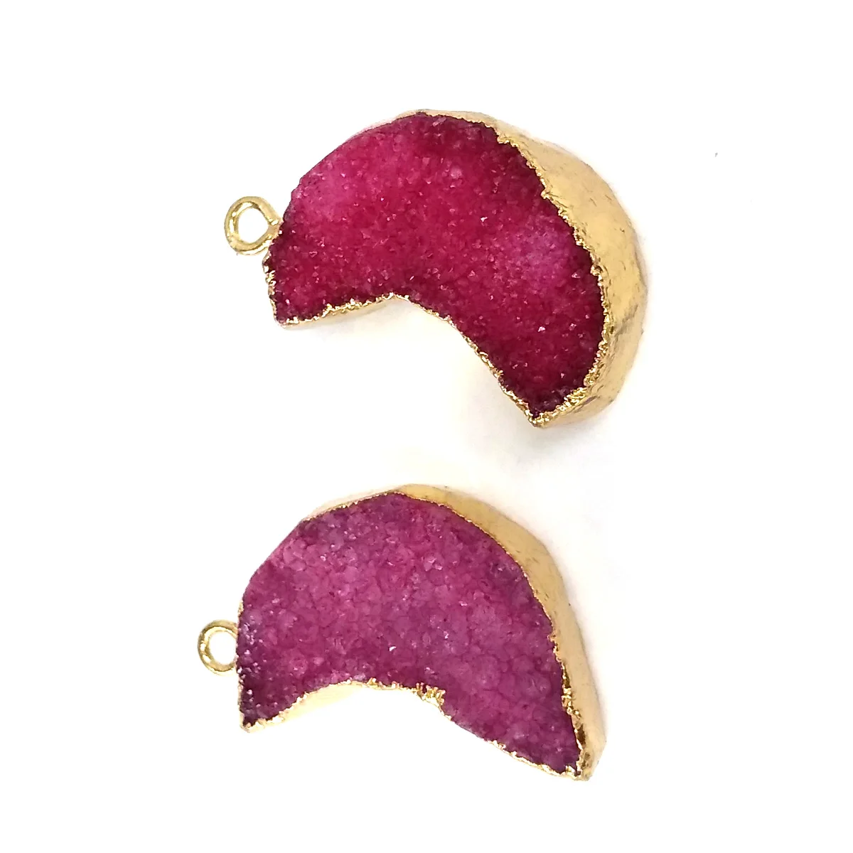 

Natural Stone Moon Shape Agates Pendant For Jewelry Making Necklace Accessories GIft For Women Size 14x25mm