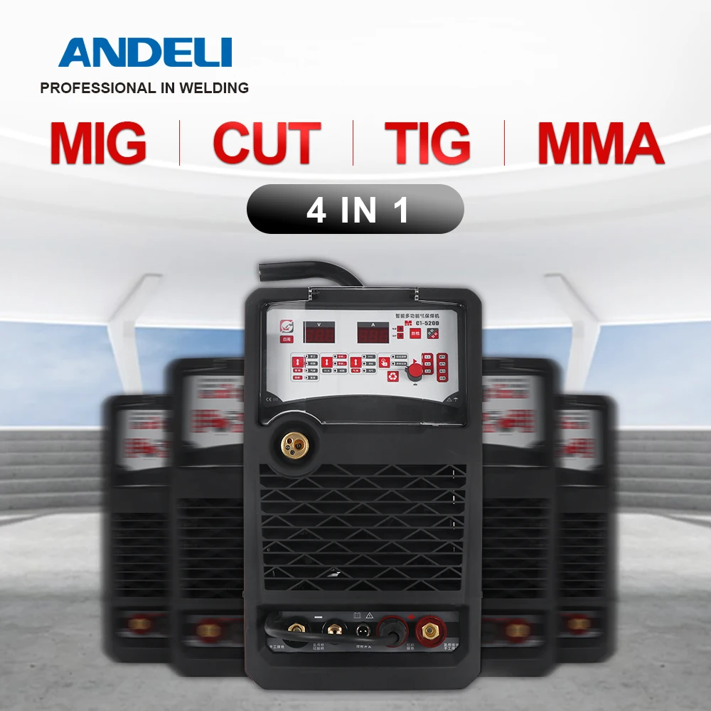 ANDELI MCT 520D умный портативный сварочный аппарат 4 в 1 MIG TIG CUT MMA и Flux сварка без газа
