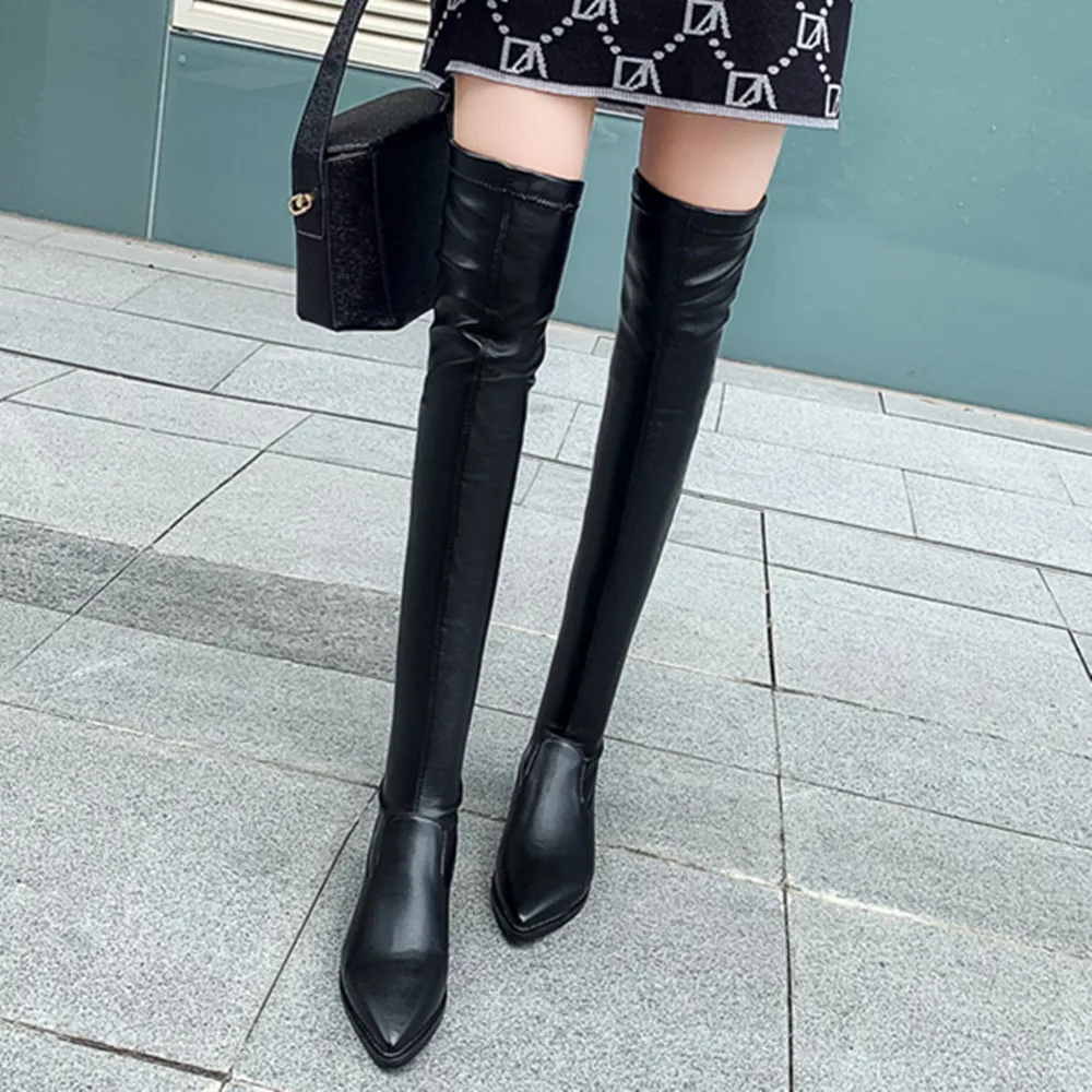 2021 New Shoes Women Boots Black Over the Knee Boots Sexy Female Autumn Winter lady Thigh High Boots