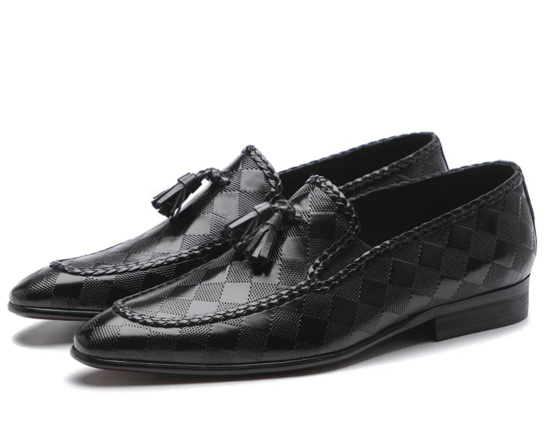 

Hot Winter Fringe Casual Shoes Genuine Leather Men's shoes High Quality breathable Slip on Shoes for men