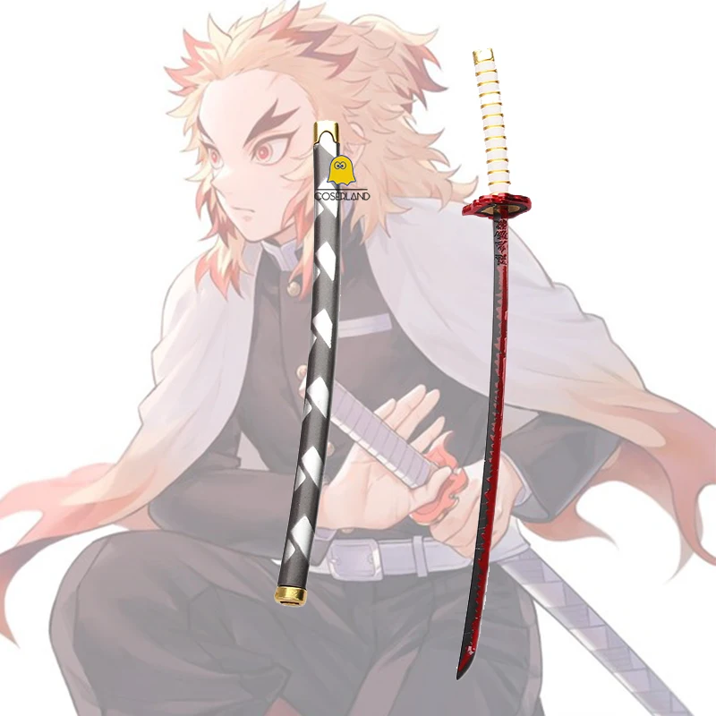 

Kyojuro Rengoku Katana Cosplay Props 255mm Nichirin Anime Demon Slayer Sword Model Kimetsu No Yaiba Mugen Train Flame Hashira