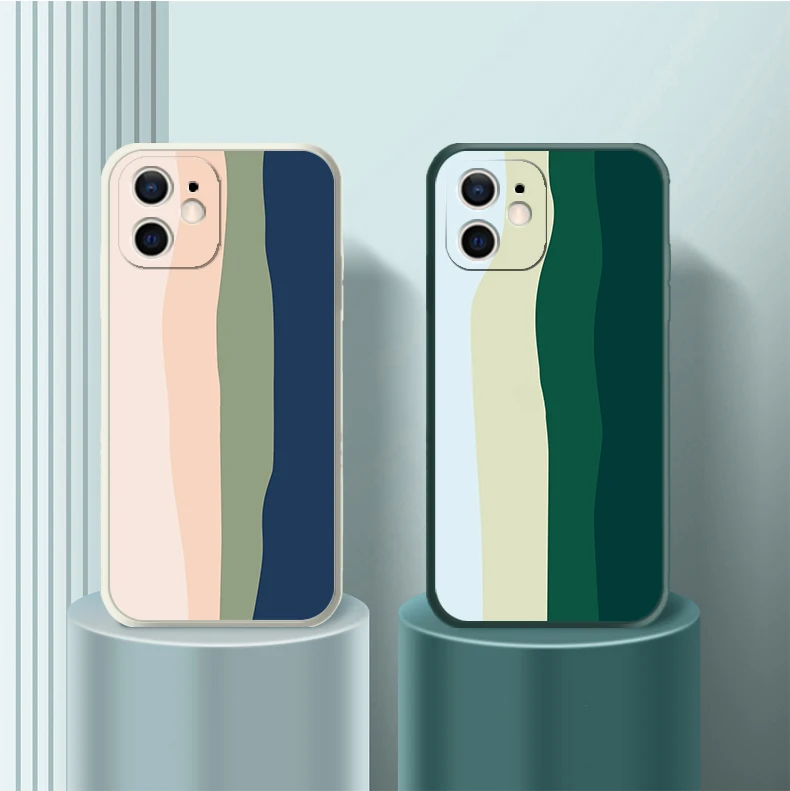 

Original Square Liquid Silicone Phone Case For Apple iPhone 12 11 Mini Pro Max Soft Cover Candy Cases For Apple iPhone 7 8 Plus