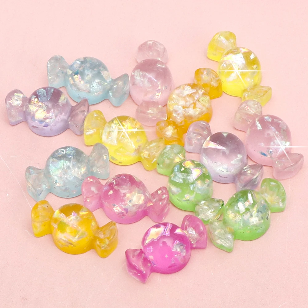 

10Pcs / Package Flash Candy Resin Simulation Fake Food DIY Children Hairpin Mobile Shell Accessories Decoration2.5cm*1.5cm