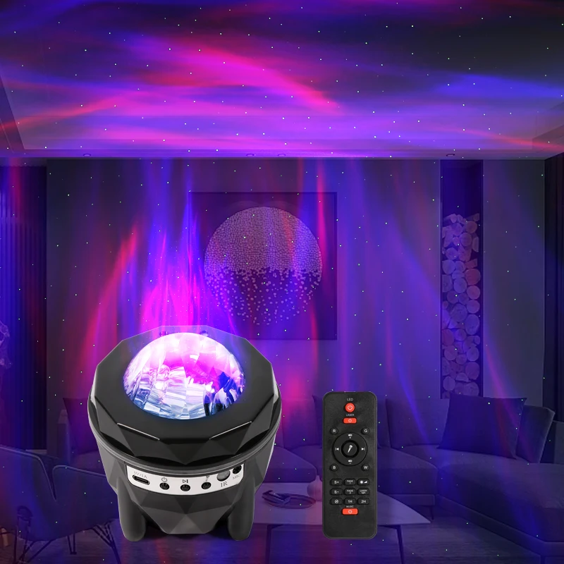 

Проектор Aurora Galaxy со звездным небом, светодиодный проектор музыкальной туманности, украшение для спальни, атмосферный ночник, сценическое о...