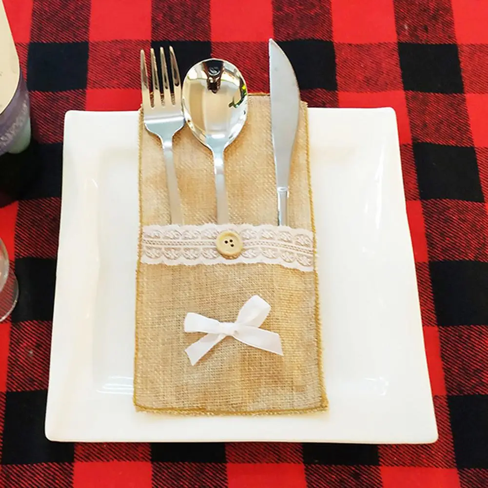 Бант Снежинка посуда нож вилка держатель ложки сумка Рождественская вечеринка