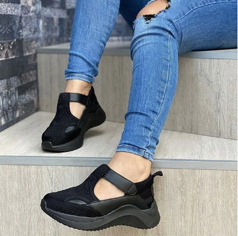

Autumn Women Platform Sneakers Ladies Brand Shoes Girls Thick Bottom Genuine Mesh Casual Sport Sneakers Trainers Flat Shoes