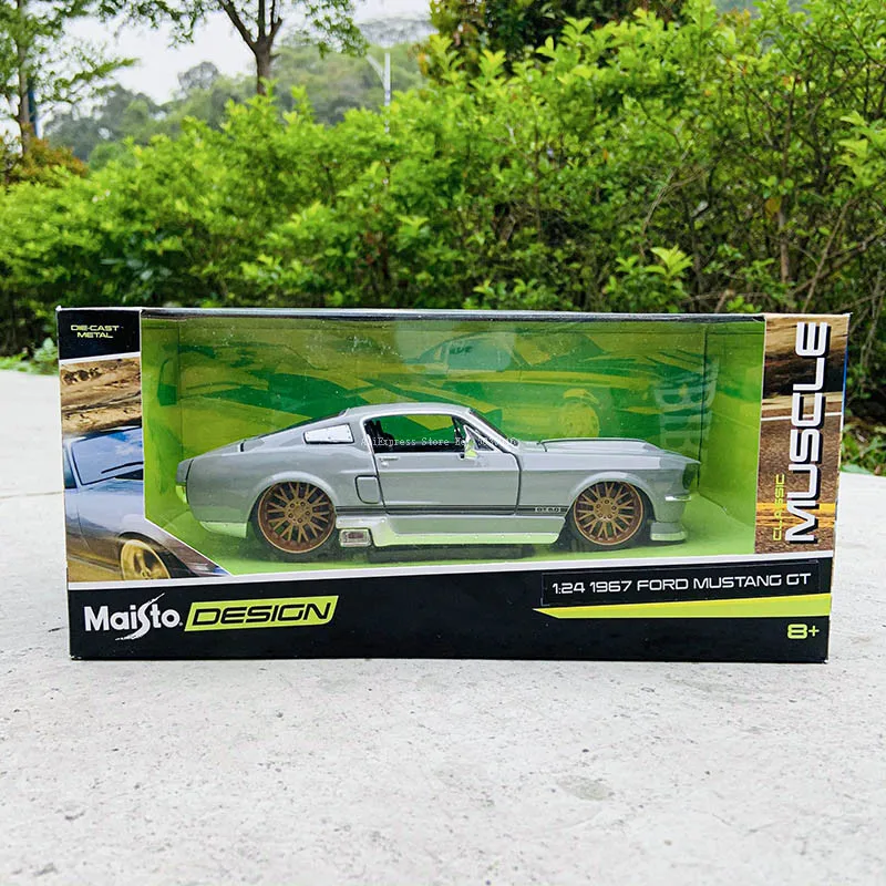 

Maisto 1:24 New hot sale 1967 Ford Mustang GT gray simulation alloy car model crafts decoration collection toy tools gift