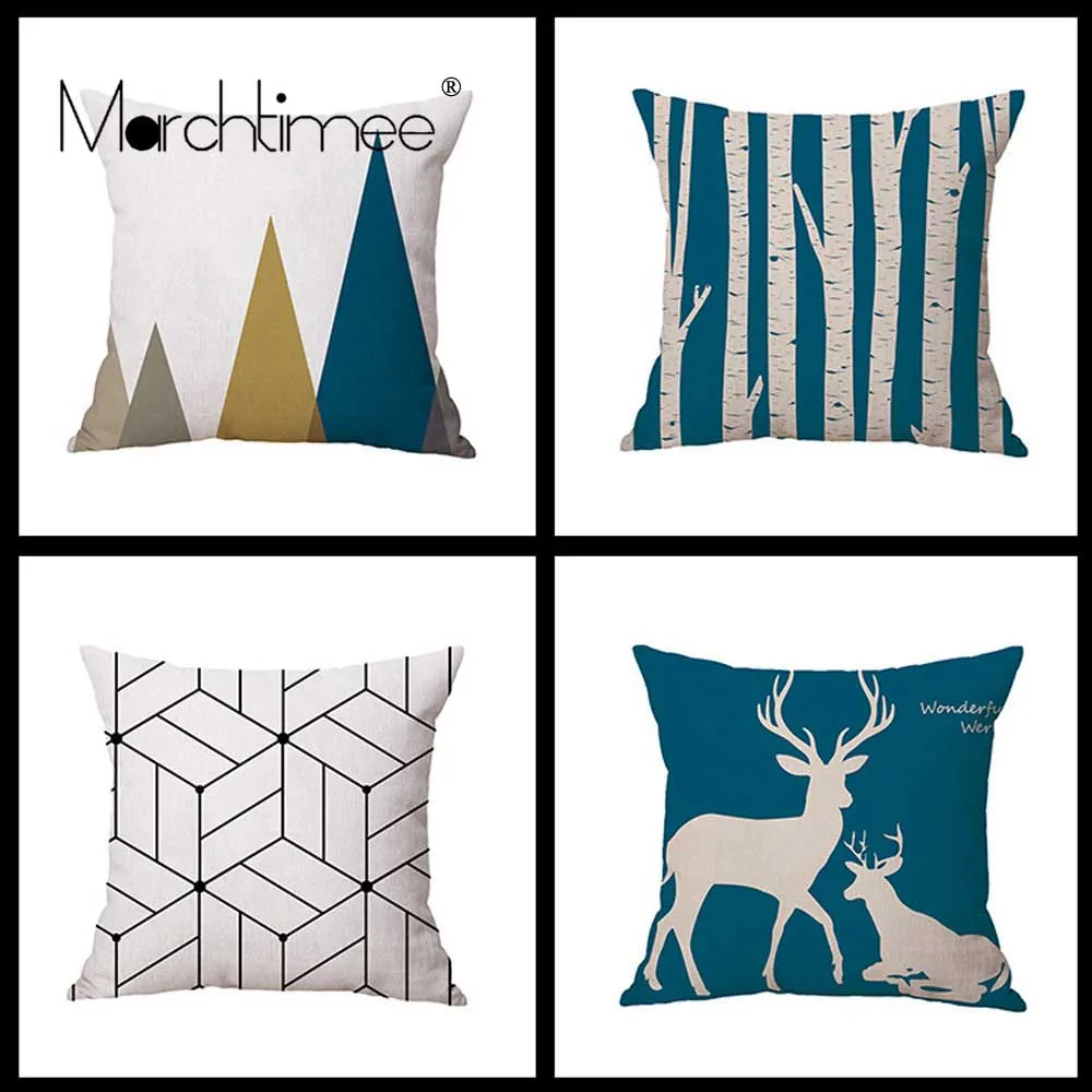 Beige Geometric Abstract Cushion Cover Decorative Pillow Sha