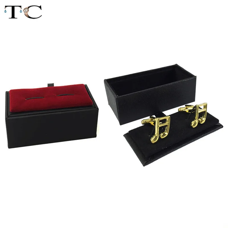 Оптовая продажа 300 шт./лот коробка для хранения черных и красных запонок тонкая