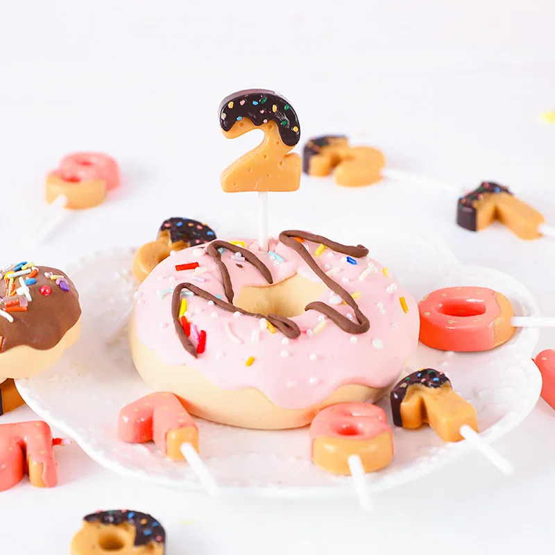 Сладкое шоколадное печенье свечи для торта с цифрами на день рождения 0 1 2 3 4 5 6 7 8 9