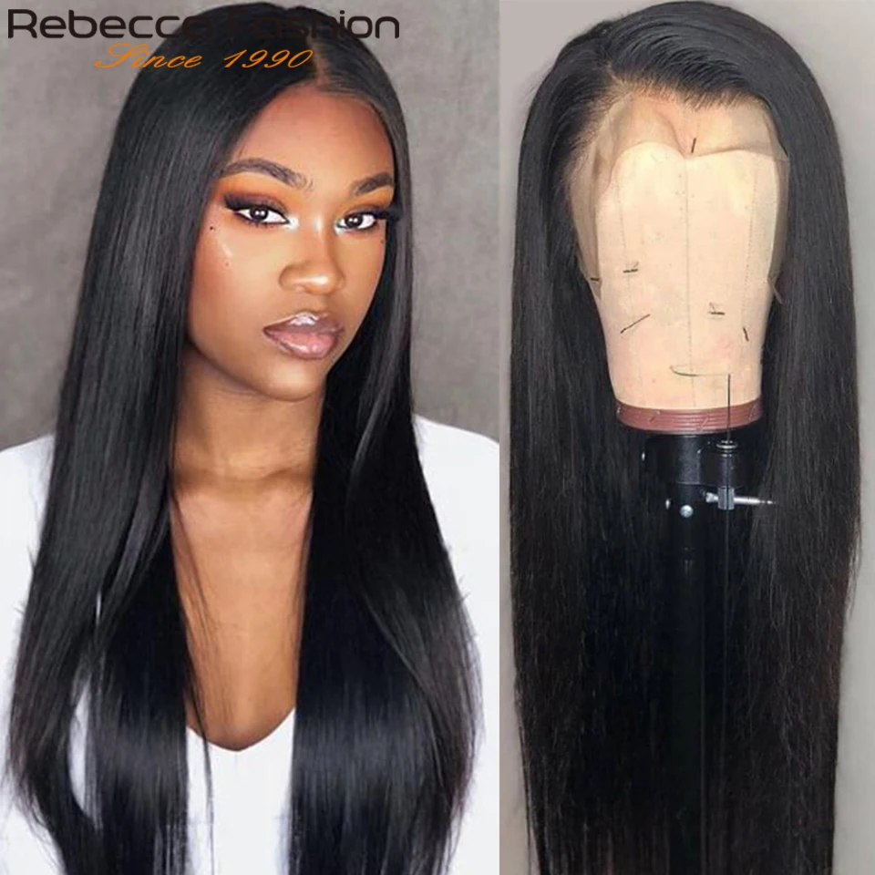 Ребекка 30 дюймов парик прозрачный Синтетические волосы на кружеве прямые парики