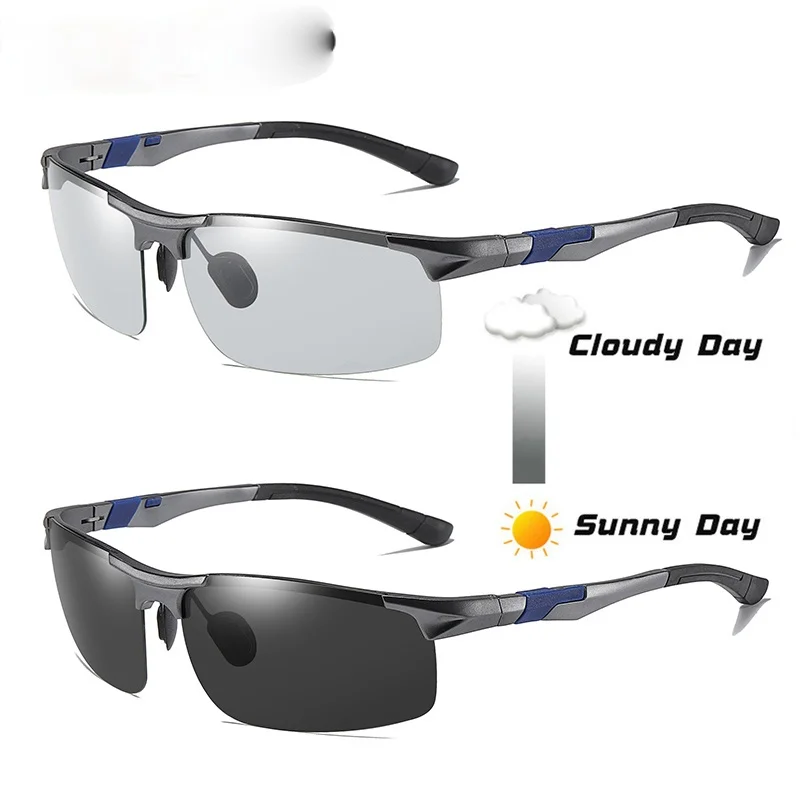

Photochromic Sun Glasses Polarized Men Aluminum Magnesium Frame Sport Driving Sunglasses Change Color gafas de sol hombre