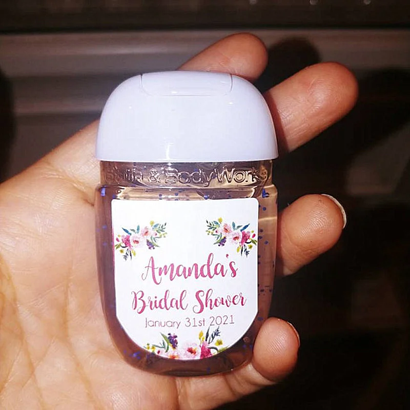 

Пользовательские этикетки для дезинфицирующего средства для рук с приглашением на невесту, индивидуальная печать с именем и датой, этикетк...