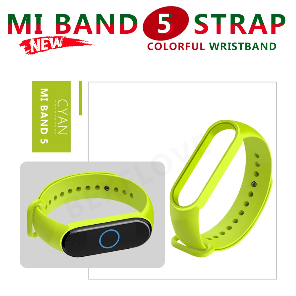 Ремешок силиконовый для Xiaomi Miband 5 Miband5 NFC, аксессуары для смарт-браслета Mi Band 5, защита для Mi5