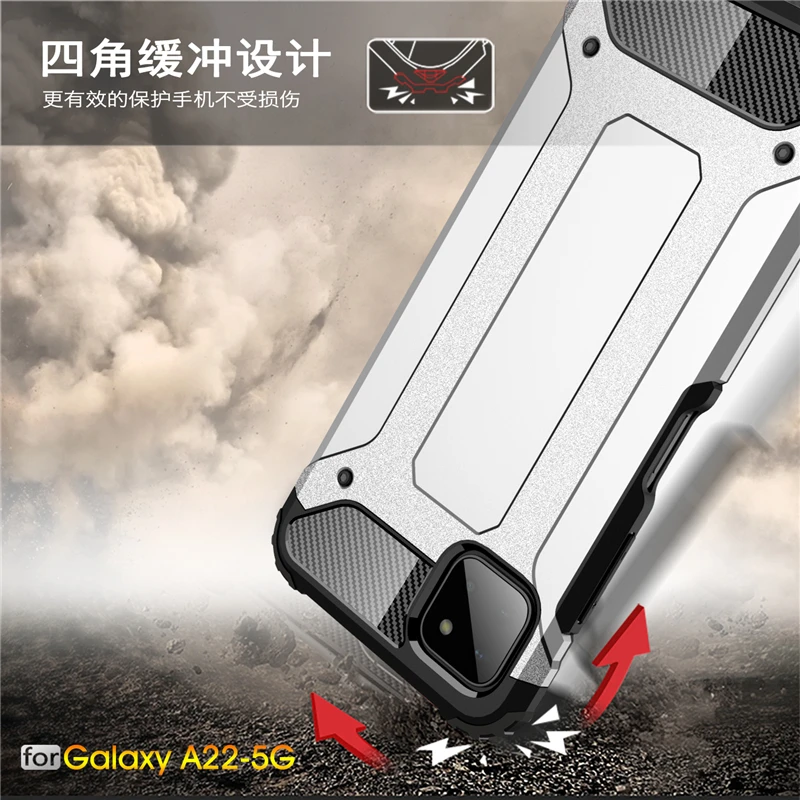 For Samsung Galaxy A22 Case Armor Silicone Rubber Hard Shell Protective Case For Samsung A22 Cover For Samsung Galaxy A22 5G 4G