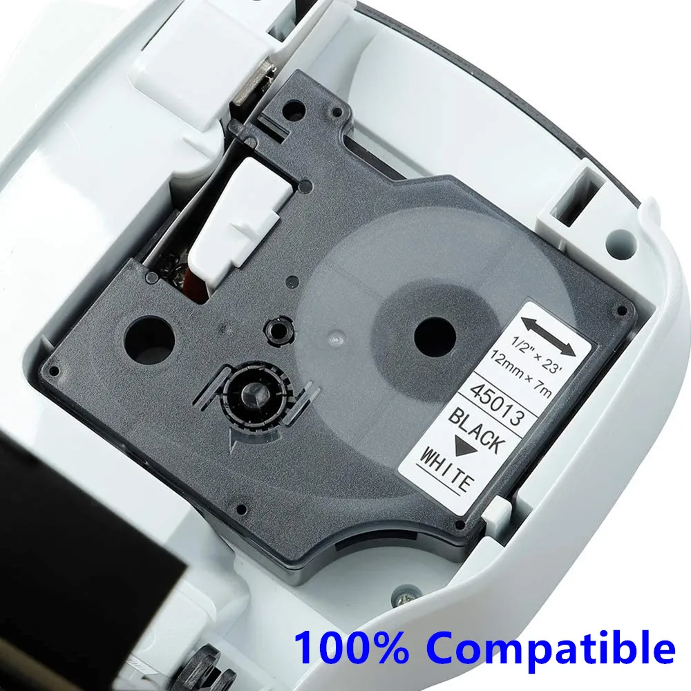 10PK 45010 запечатанных лент для черный на прозрачном совместимый DYMO D1 45013 45016 45017 45018