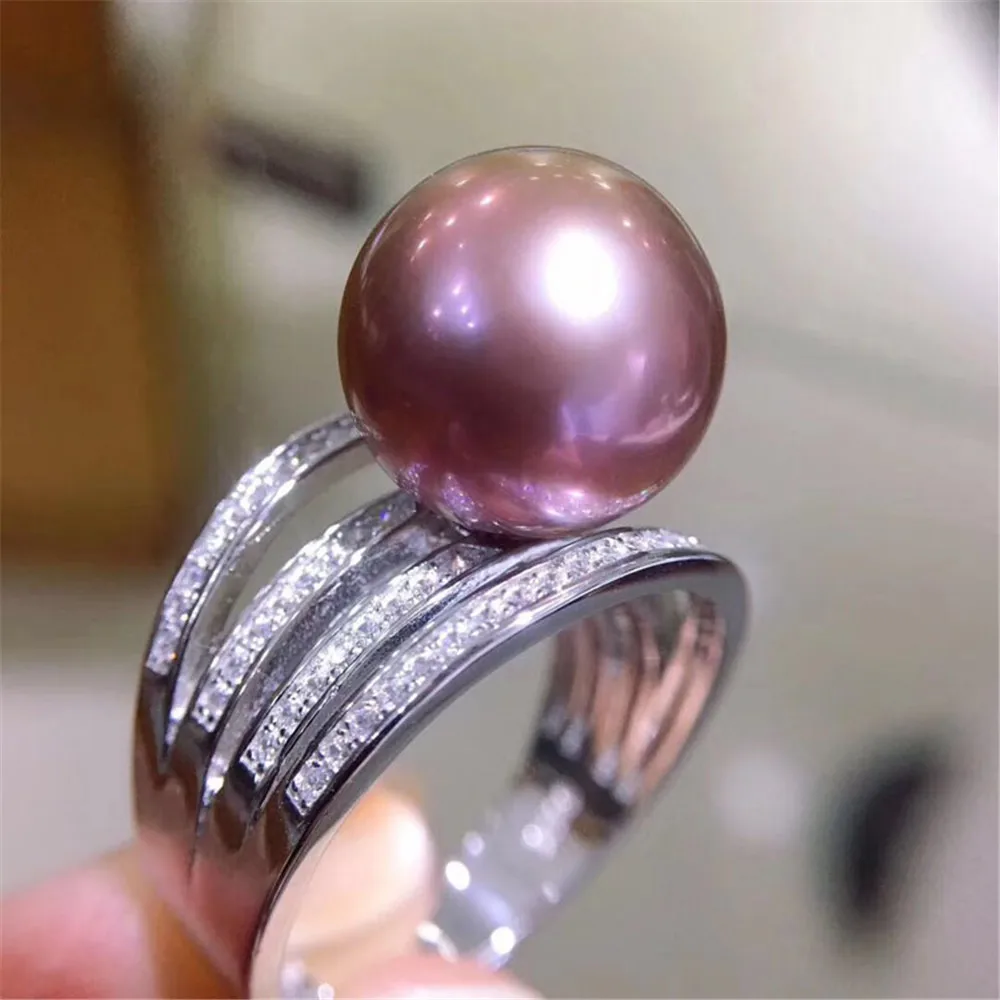 

Pearl Ring Settings, Fashionable Ring Findings, Adjustable Size 925 Silver Ring Jewelry DIY Making No Pearl