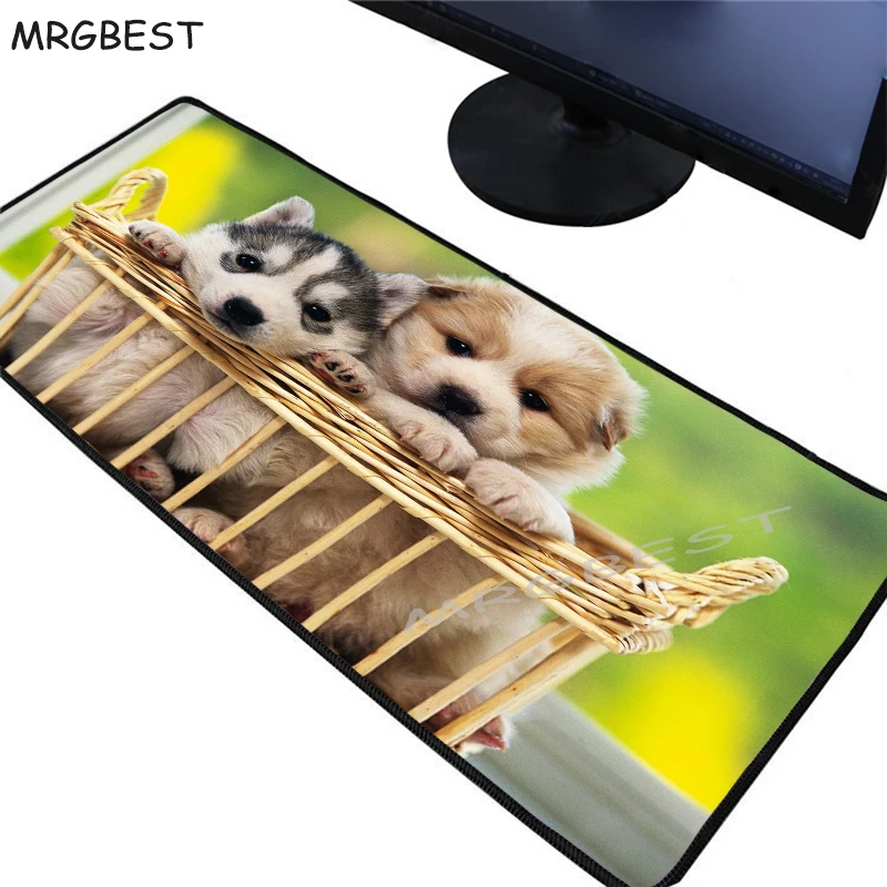 Коврик для мыши MRGBEST с милыми мультяшными собаками, 90x4 0/80x30 мм, коврик для мыши в виде животных, выбор игр/офисных планшетов, с большим фиксирующим краем для Lol Csgo Dota2