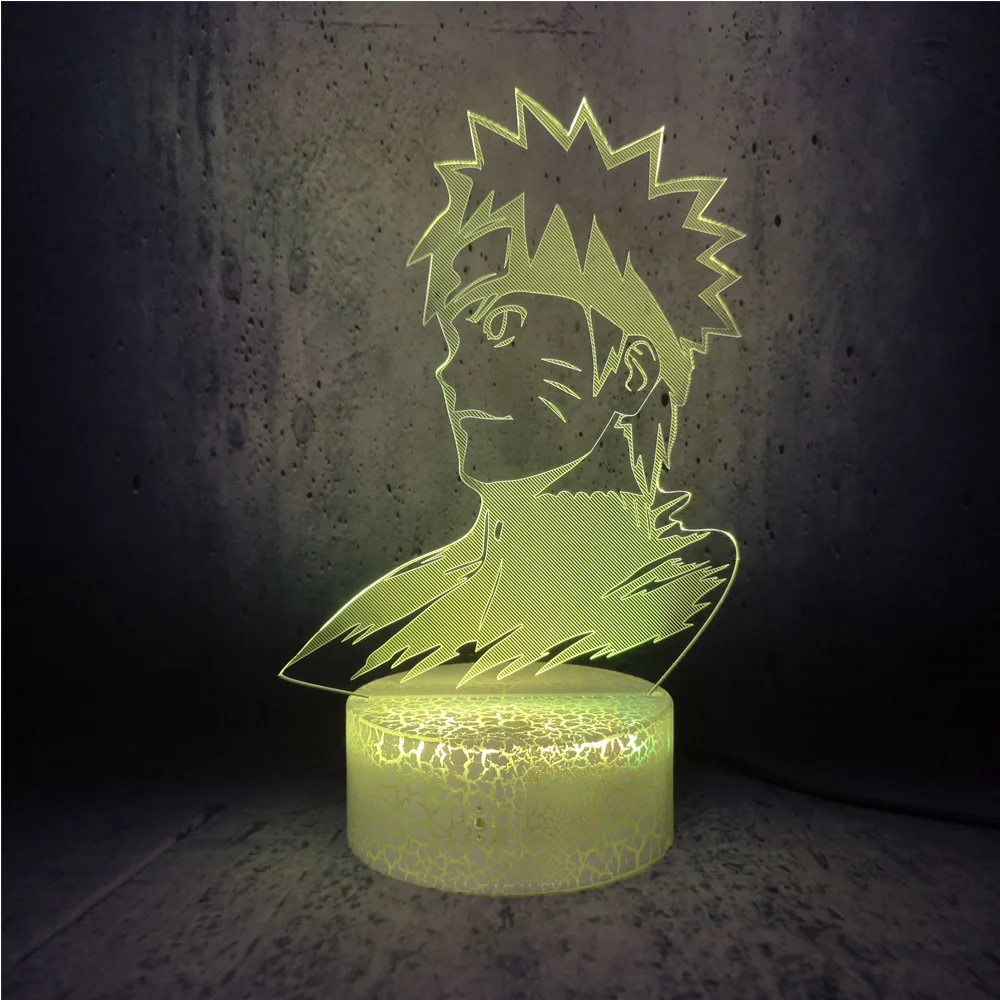 Наруто сторона половина тела портрет 3D светодиодный светильник ночник Детская