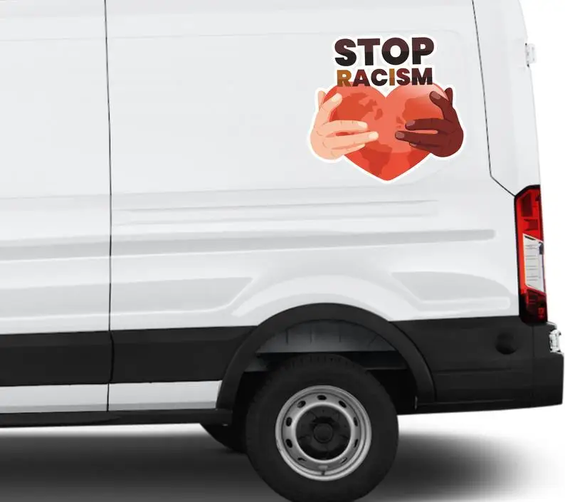 

Stop Racism sticker Black Lives Matter sticker BLM sticker Lives Matter sticker Car Stop Racism heart Political sticker