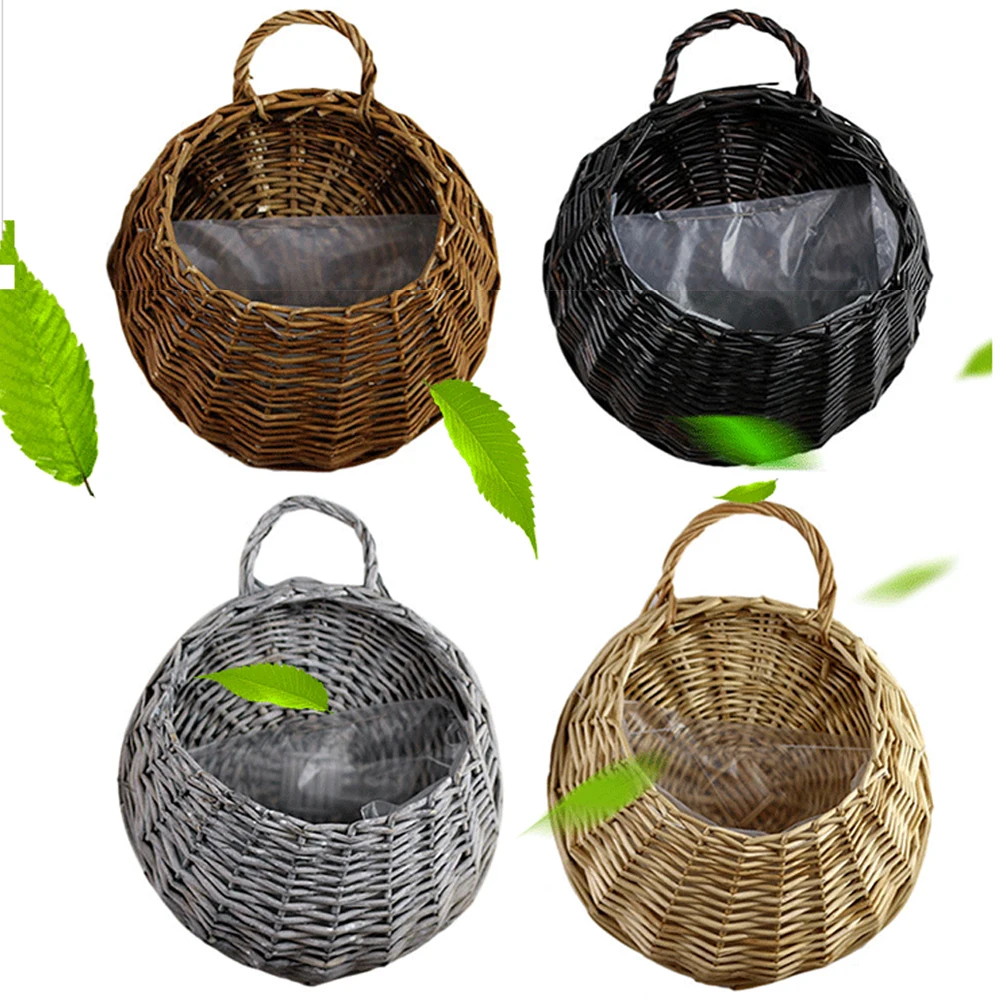 Настенный Цветочная висячая корзина натуральный плетеные держатель для