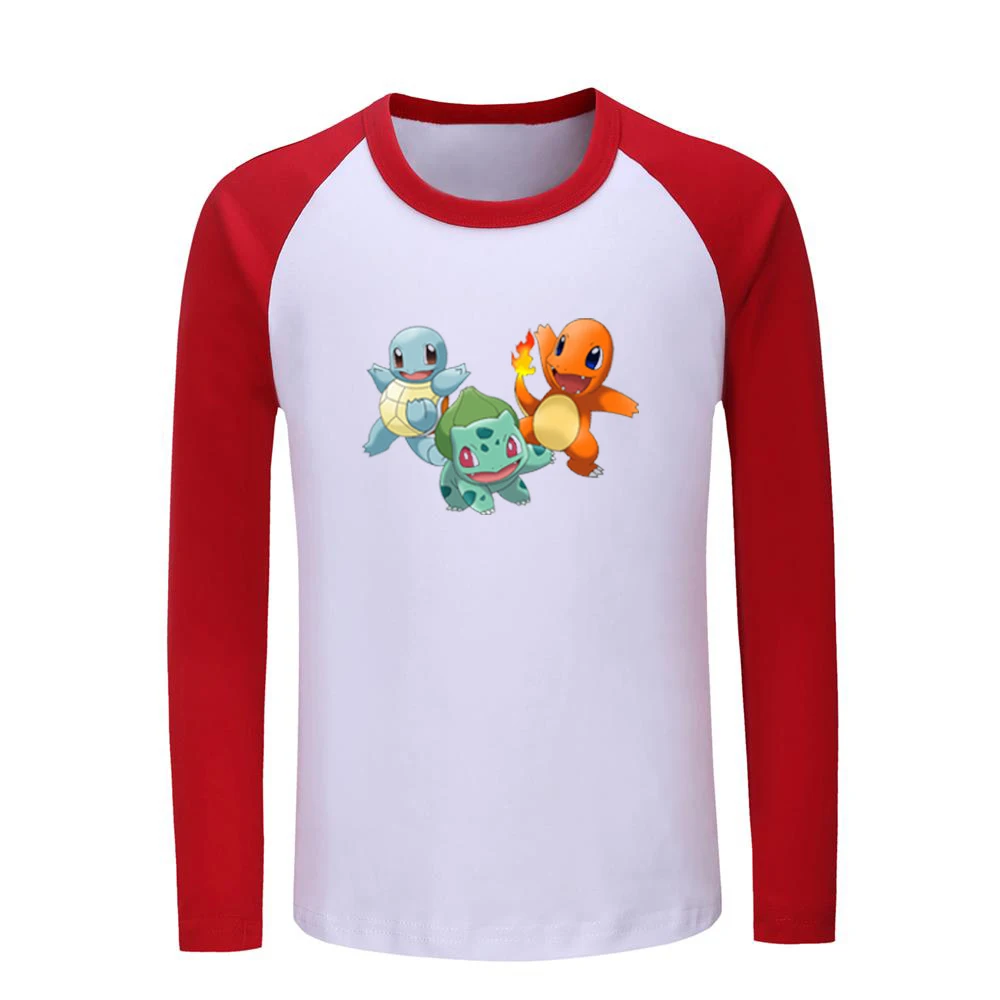 Милые детские футболки с рисунком Pokemon Charmander Bulbasaur покебол Сквиртл Детские