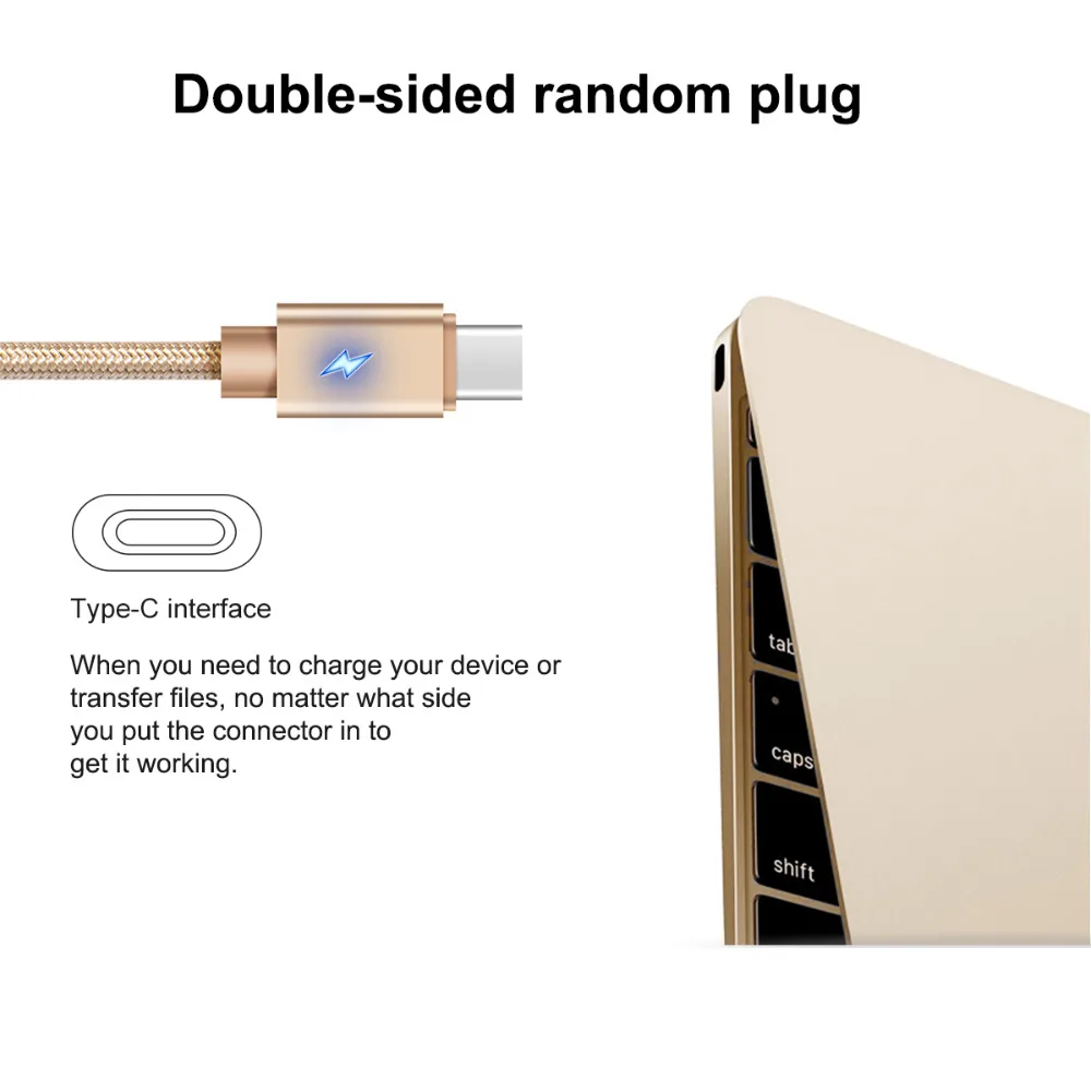 Кабель VOXLINK USB Type C 2 4 А кабель передачи данных для быстрой зарядки MacBook Xiaomi Mi4C Mi5