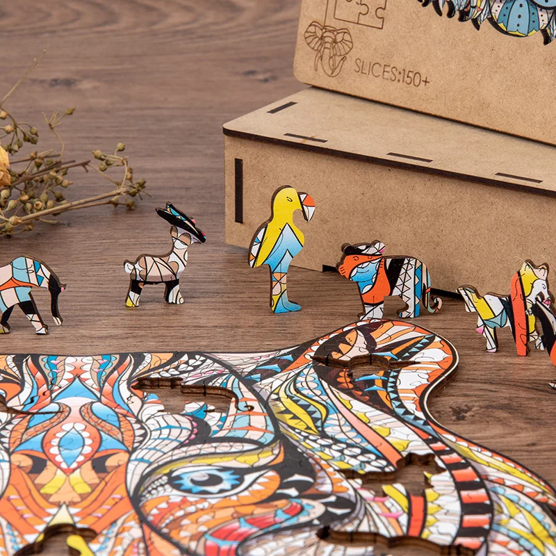 

High-Quality Cool Animal Modeling Special-Shaped Jigsaw Puzzles Wooden Kids Toy Each Piece of Puzzle Has Its Own Shape Baby Gift