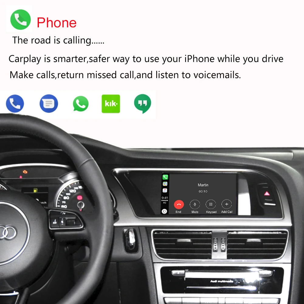 Беспроводной автомобильный интерфейс CarPlay Android для Audi A4 A5 2009-2015 с функцией Mirror Link