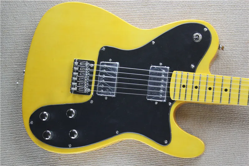 

Yellow guitar, maple fingerboard, black shield, basswood body, can be customized as required, free delivery