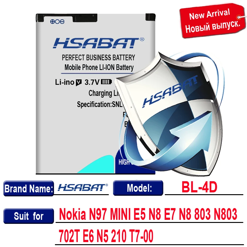 HSABAT 3500 мАч BL-4D / BL 4D мобильный телефон аккумулятор для Nokia N97 mini N8 N8-00 E5 E5-00 E7 E7-00 T7 702T N5