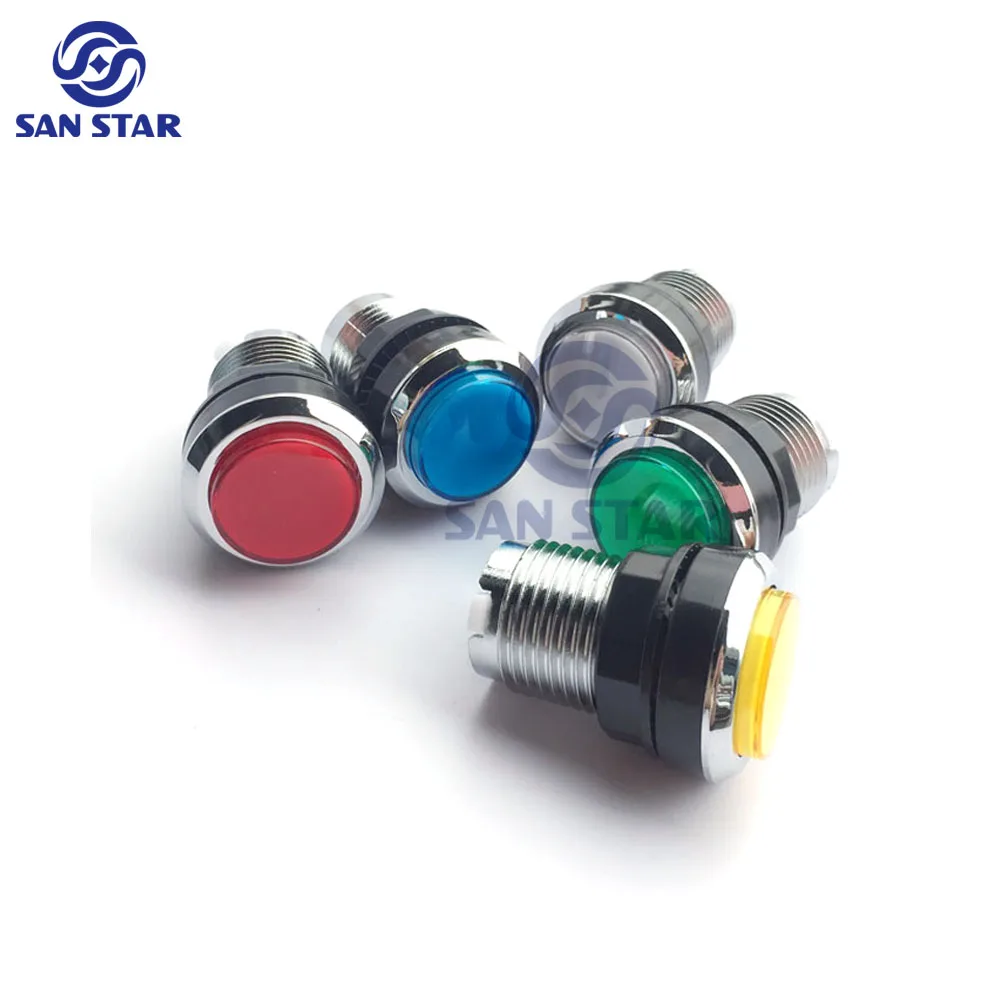 20 pcs Arcade Button of Silver Plated Illuminated Push for Machine/Arcade Parts/Game Machine Parts | Спорт и развлечения