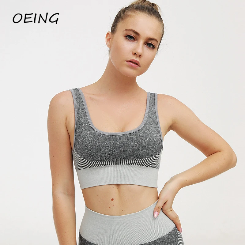 

Patchwork Workout Women's Yoga Bras Quick Dry Breathable Jogging Sport Underwear