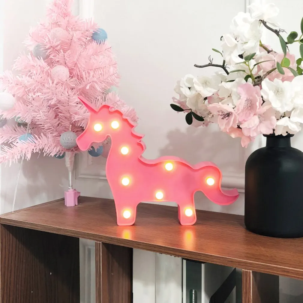 Небольшой светодиодный светильник s мигающий Bz1259 декоративный с единорогом для