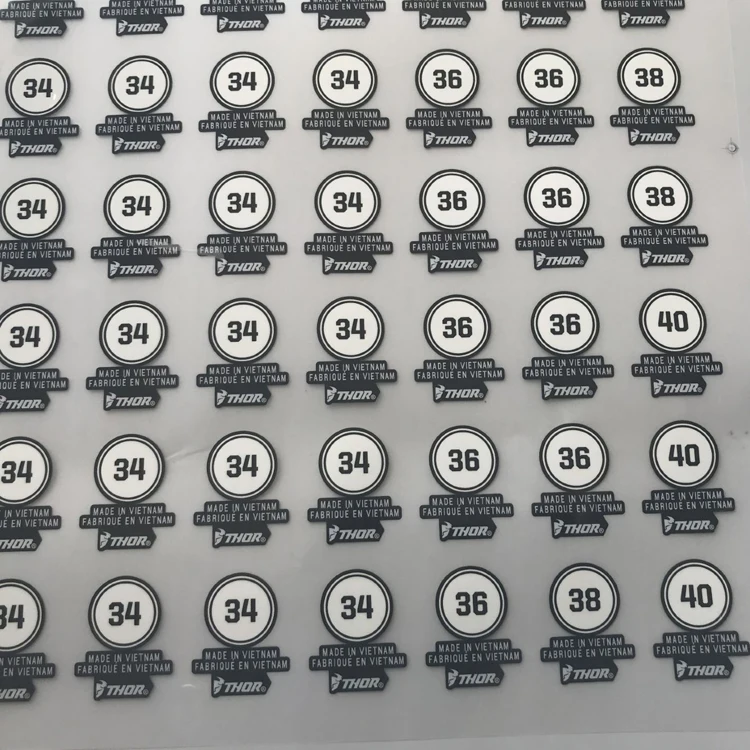 100 шт. пользовательские этикетки с тепловым принтом для ухода за одеждой стирки