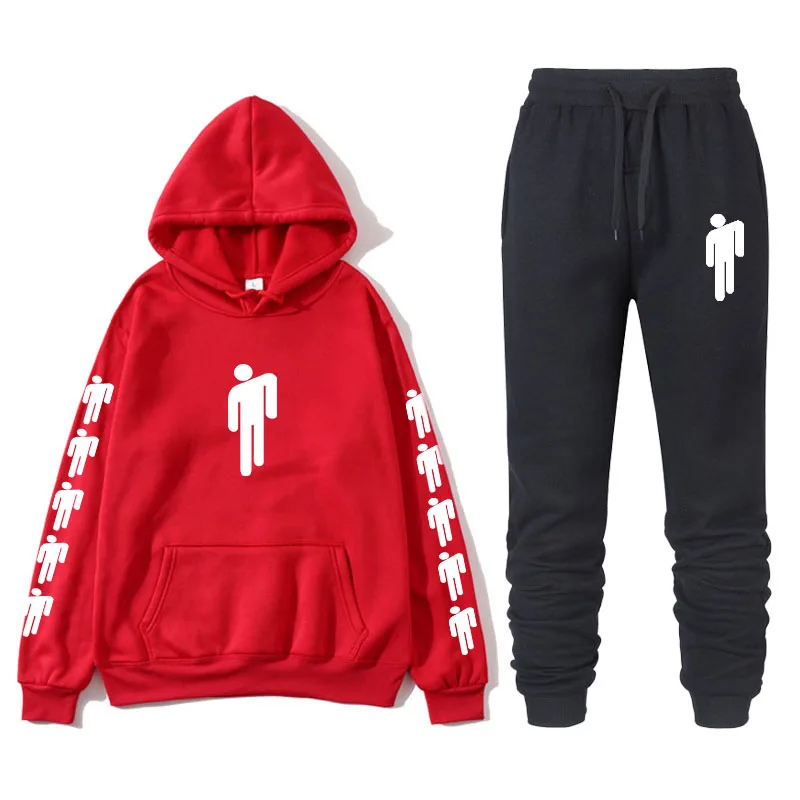 red Billie Eilish осень зима тренировочный spak Vrouwen Mannen толстовки повседневные Pak Vrouwen Kleding Pak Беговые Брюки спортивные Su - Цвет: red